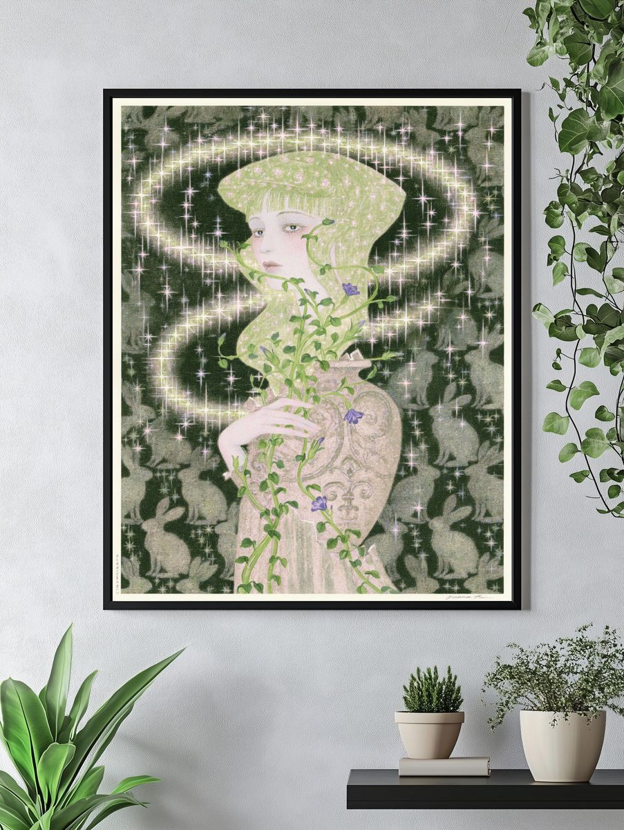 Botanical Portrait Sparkle Print. — room view 4