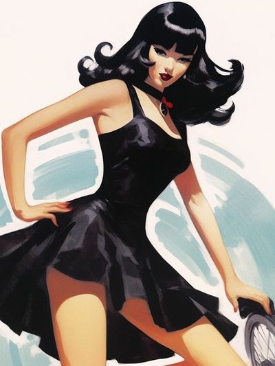 Retro Pin-Up Girl Illustration Poster. poster