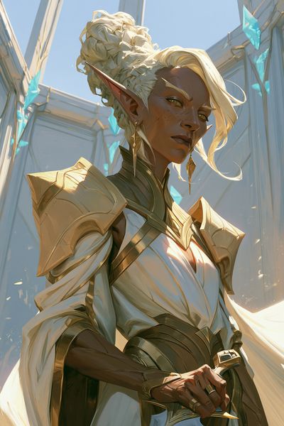 Elf Warrior Portrait Print. poster