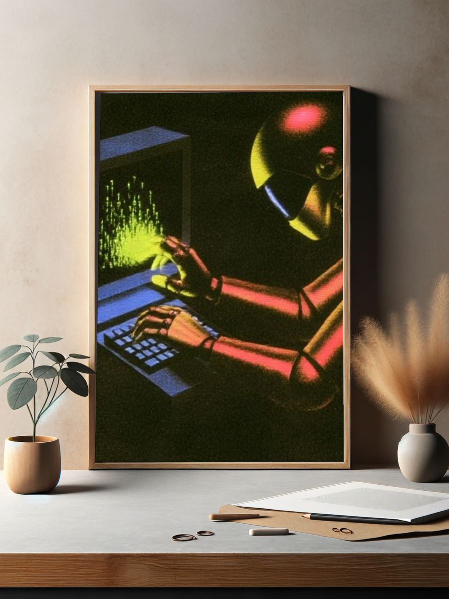 Cyberpunk Computer Operator Print. — room view 2