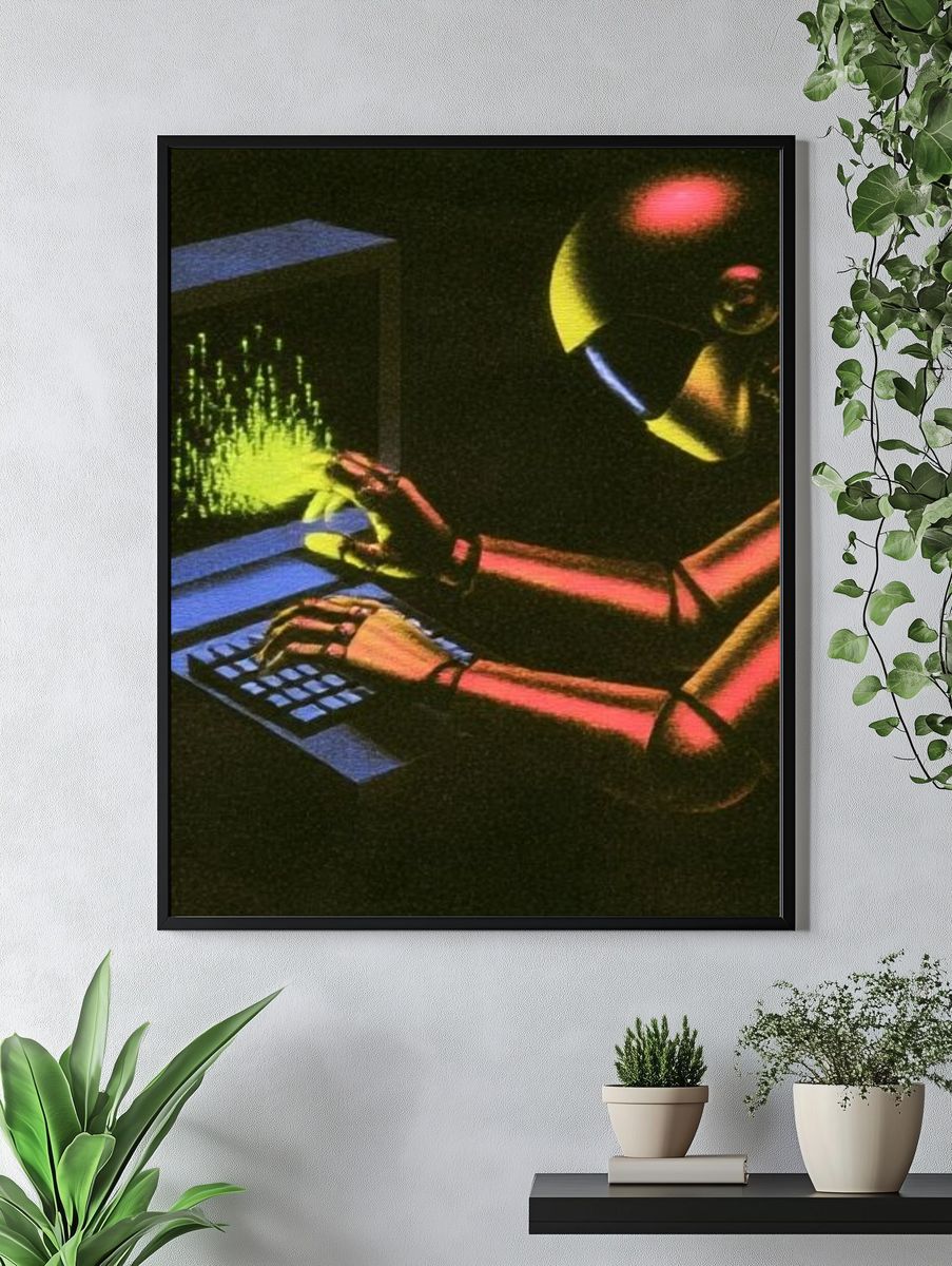 Cyberpunk Computer Operator Print. — room view 4