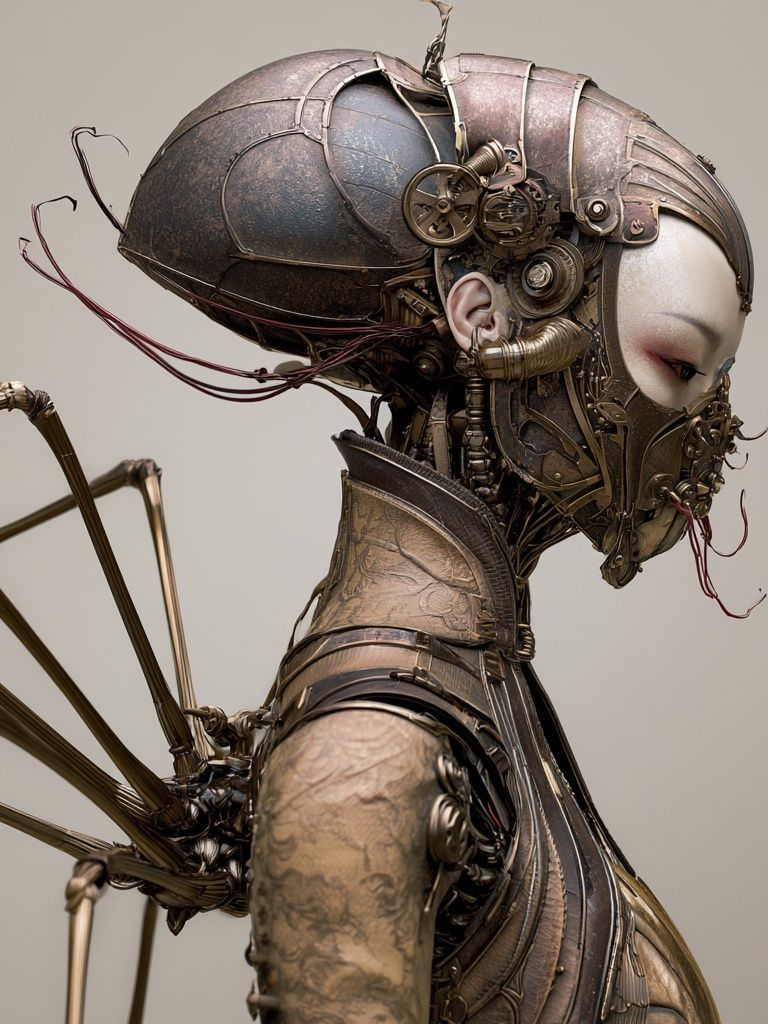 Steampunk Cyborg Portrait Poster. poster detail