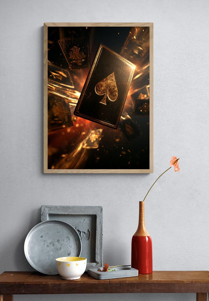 Golden Spade Card — Illustration Print. — room view 3