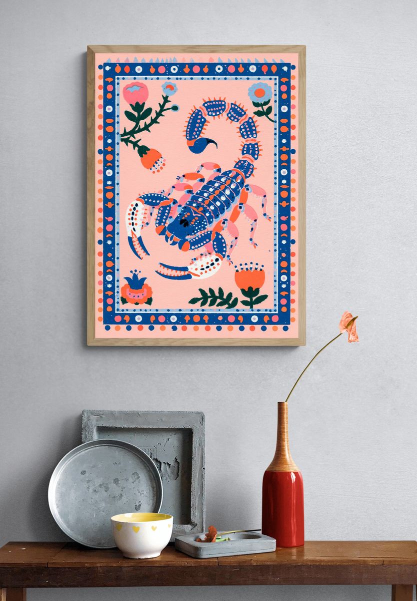 Scorpion Folk Art Poster. — room view 3