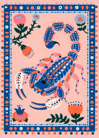 Scorpion Folk Art Poster. poster