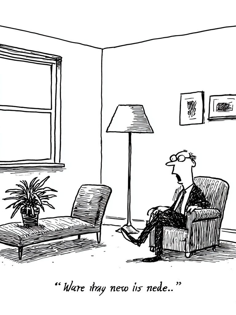 Office Waiting Room Cartoon Poster. poster detail