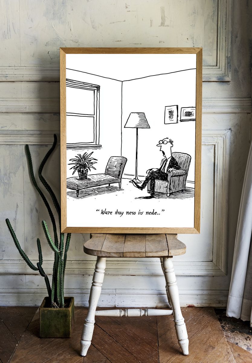 Office Waiting Room Cartoon Poster. room preview