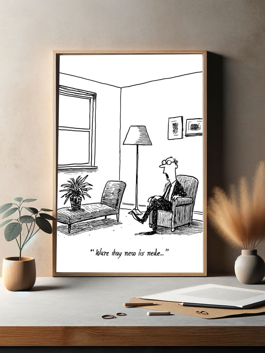 Office Waiting Room Cartoon Poster. — room view 2