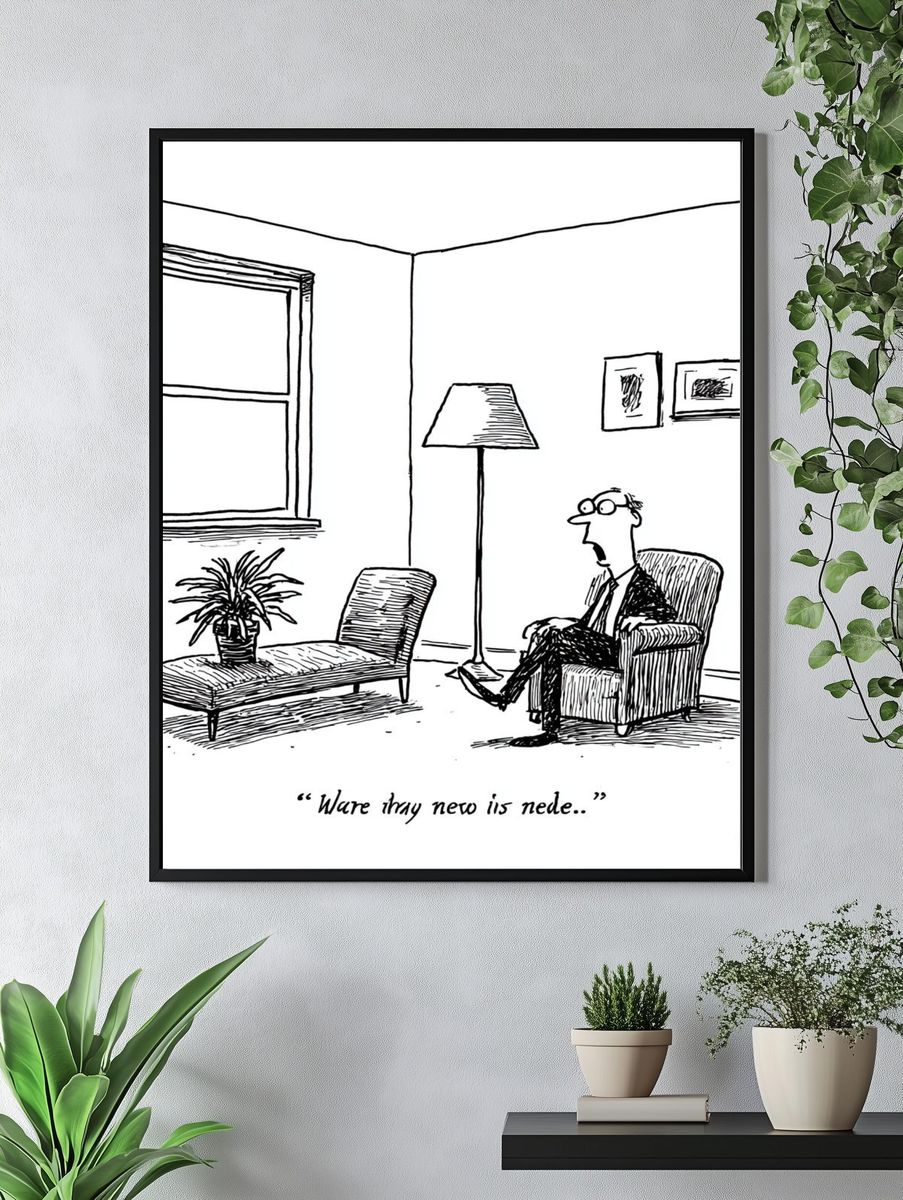 Office Waiting Room Cartoon Poster. — room view 4