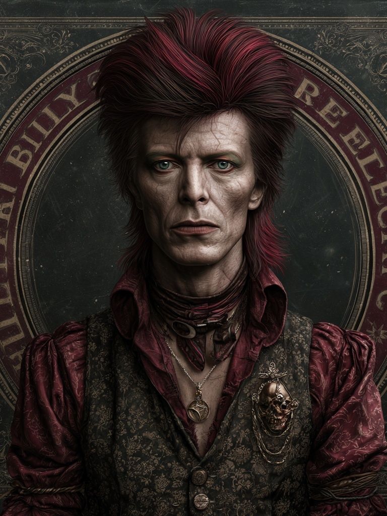 Bowie-Inspired Gothic Portrait Poster. poster — illustration art