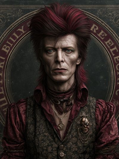 Bowie-Inspired Gothic Portrait Poster. poster