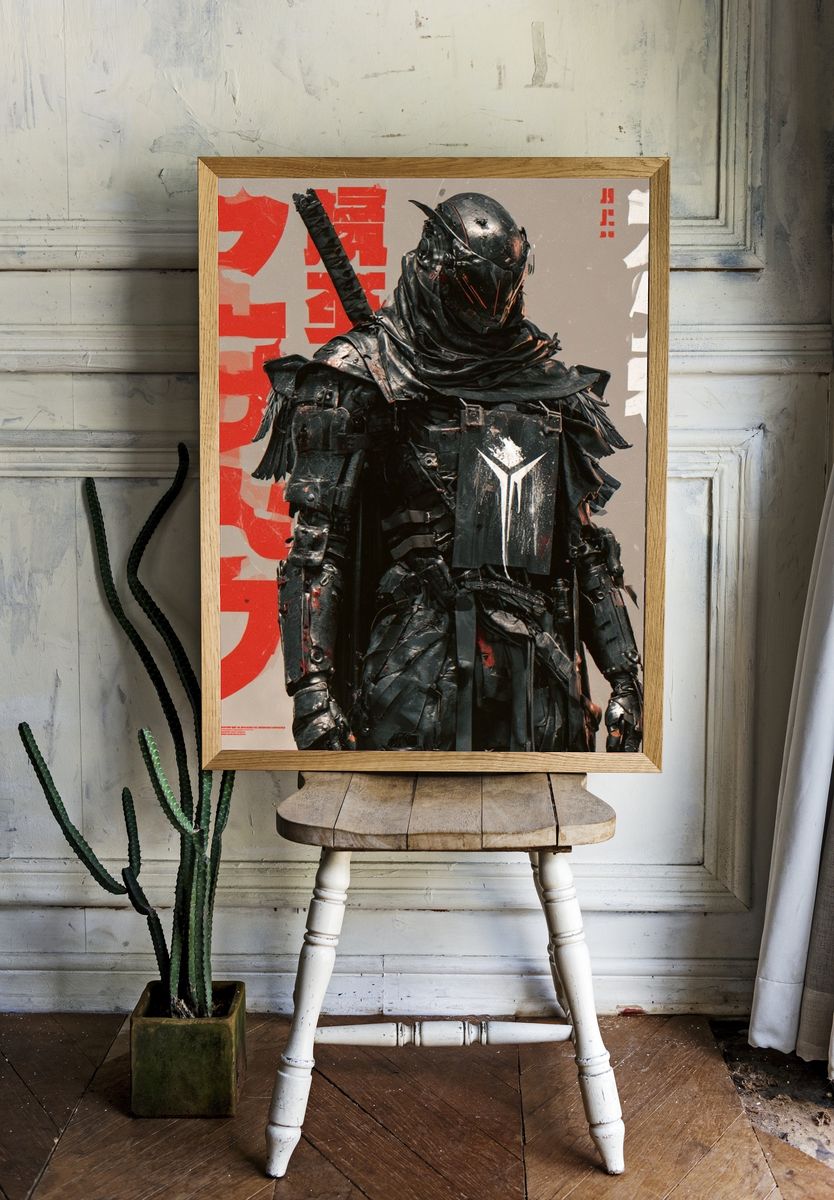 Cyber Samurai Warrior Poster. room preview