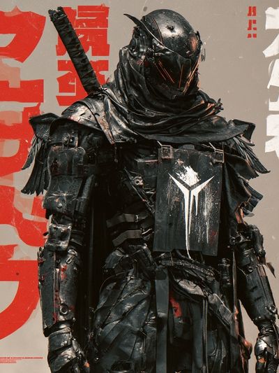Cyber Samurai Warrior Poster.