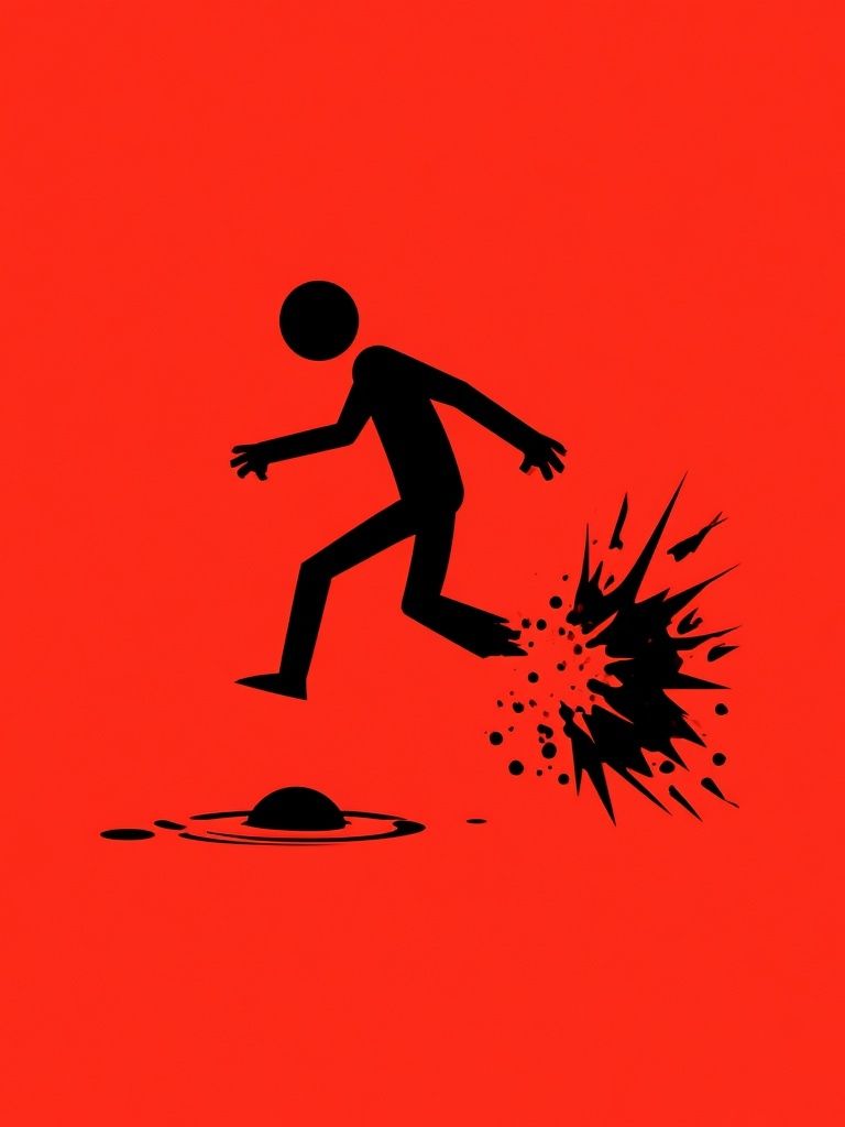 Stick Figure Explosion Typography Print. poster detail