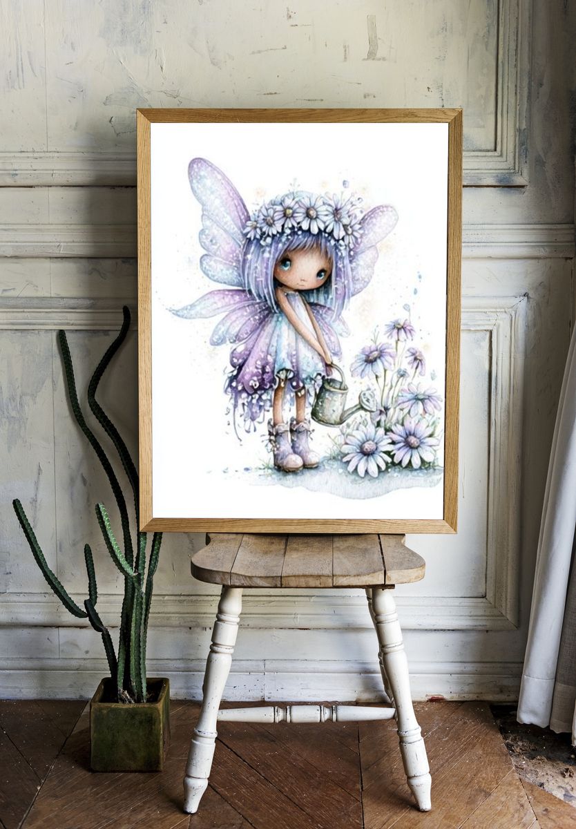 Fairy Girl Watercolor Print. — room view 1