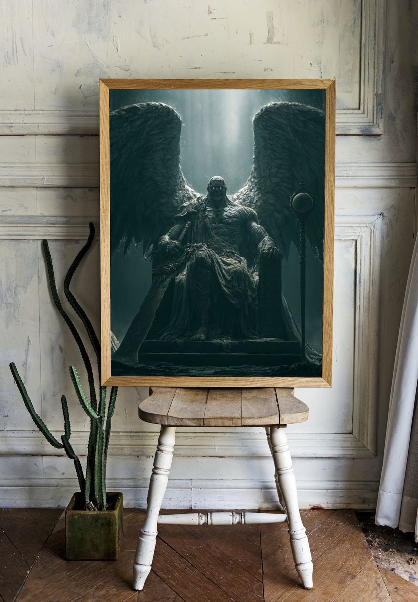 Dark Angel Throne Illustration Poster. room preview