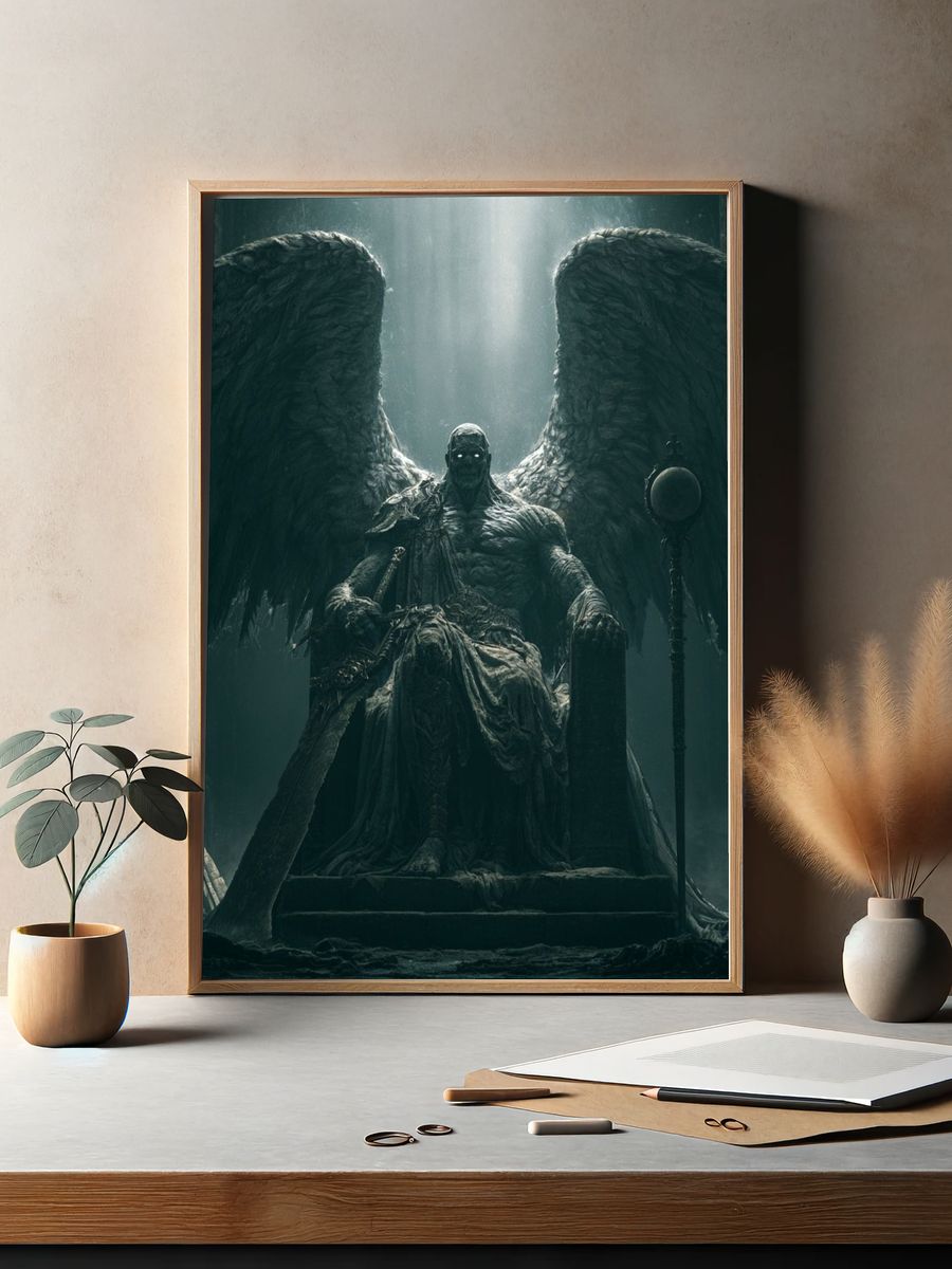 Dark Angel Throne Illustration Poster. — room view 2