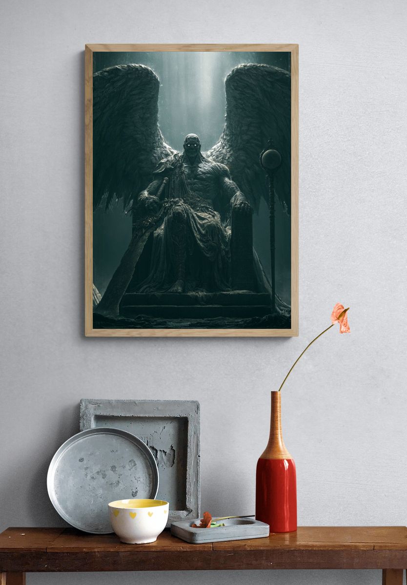 Dark Angel Throne Illustration Poster. — room view 3