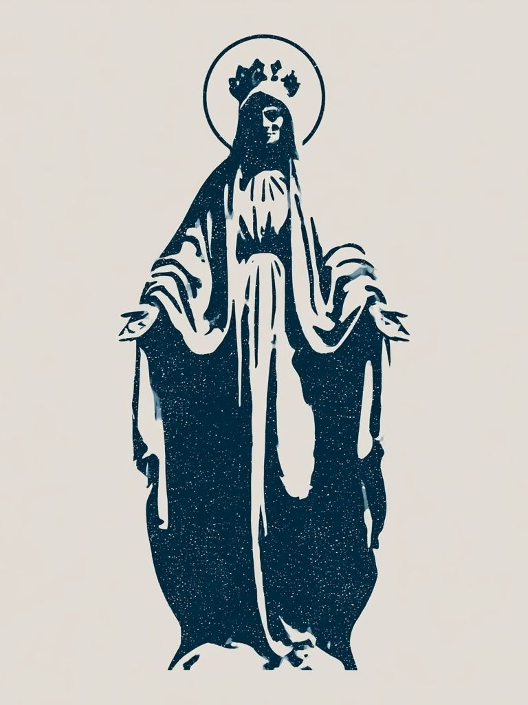 Haloed Figure Minimalist Poster. poster detail