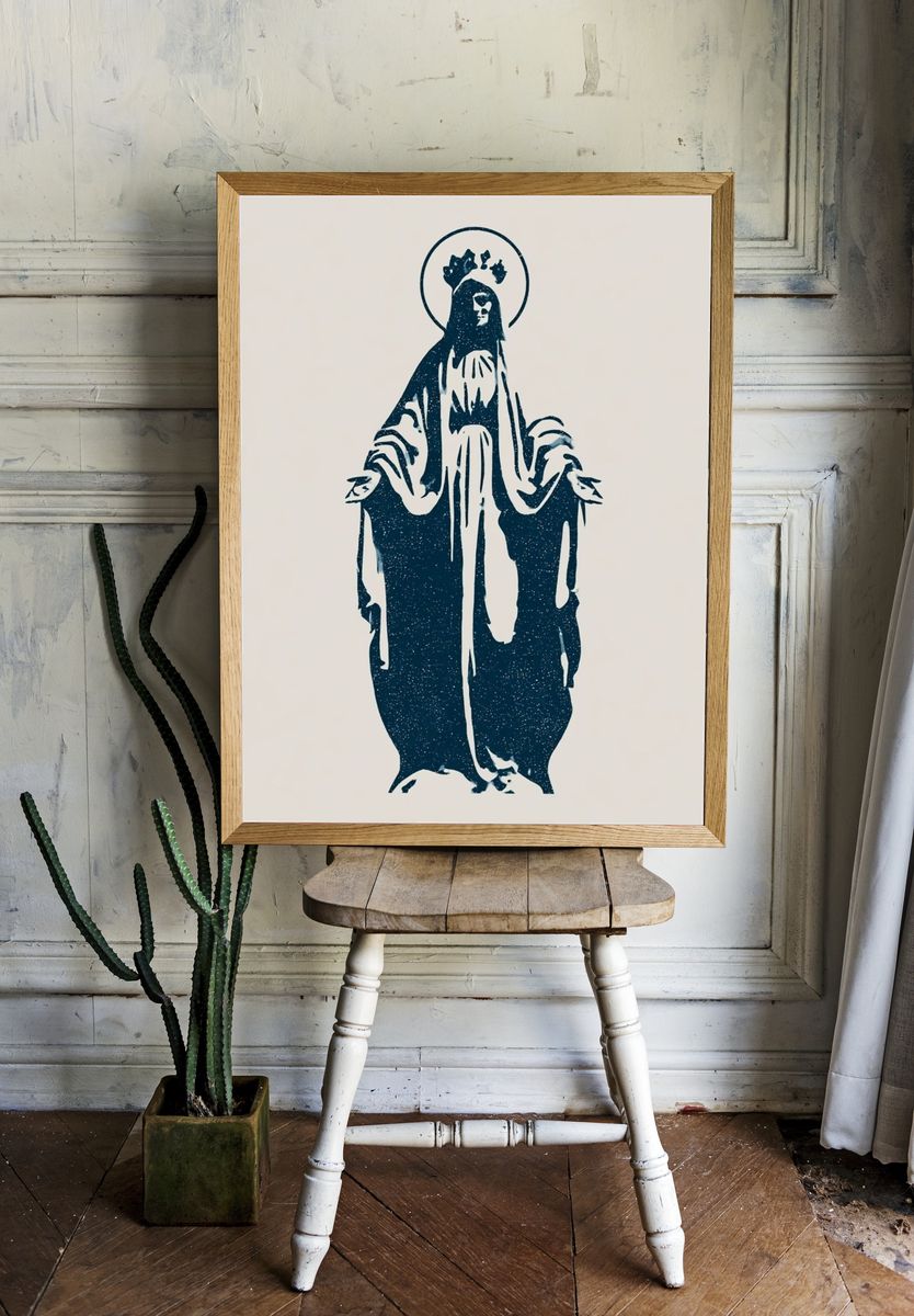Haloed Figure Minimalist Poster. room preview