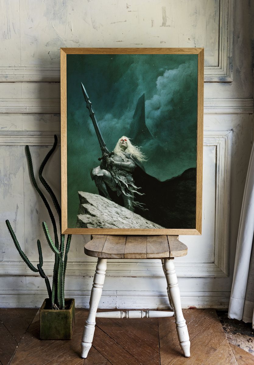 Dark Fantasy Warrior Poster. — room view 1
