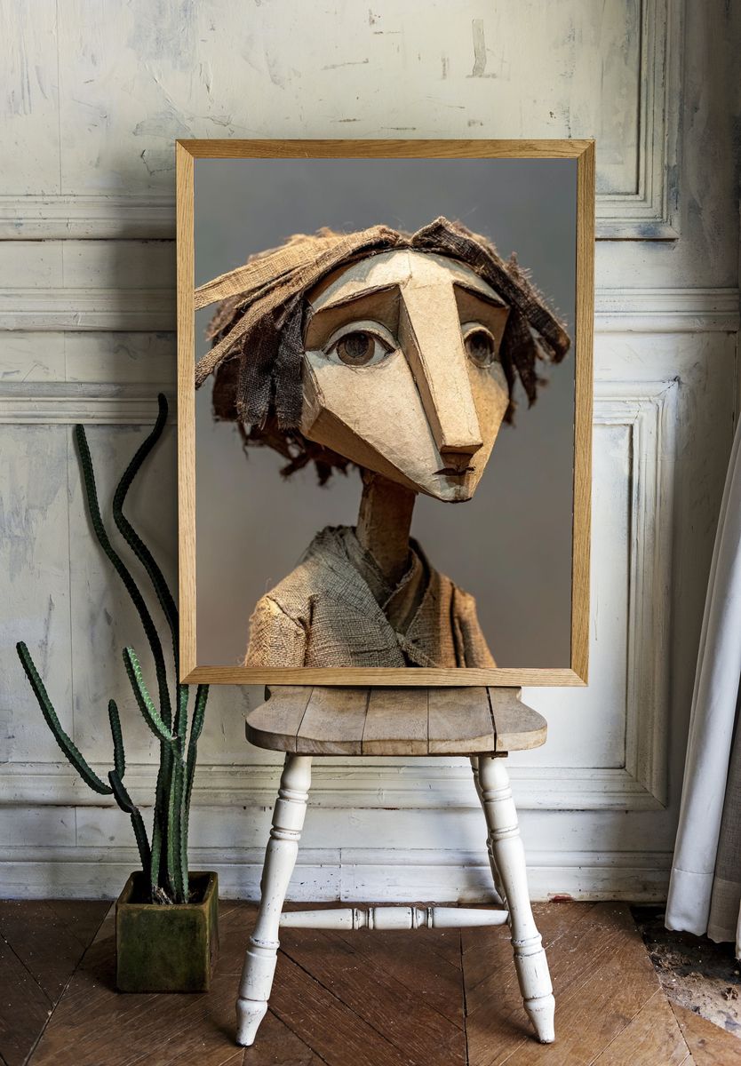 Paper Puppet Portrait Print room preview