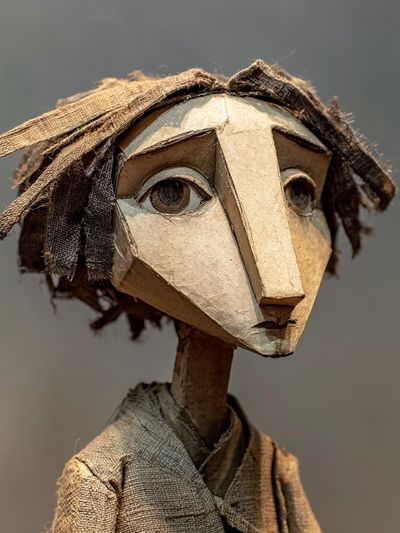 Paper Puppet Portrait Print. poster
