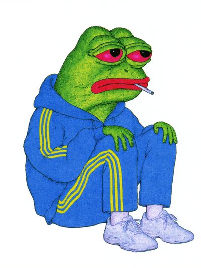 Pepe in Tracksuit Illustration Poster. poster
