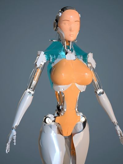 Futuristic Android Figure Poster. poster print