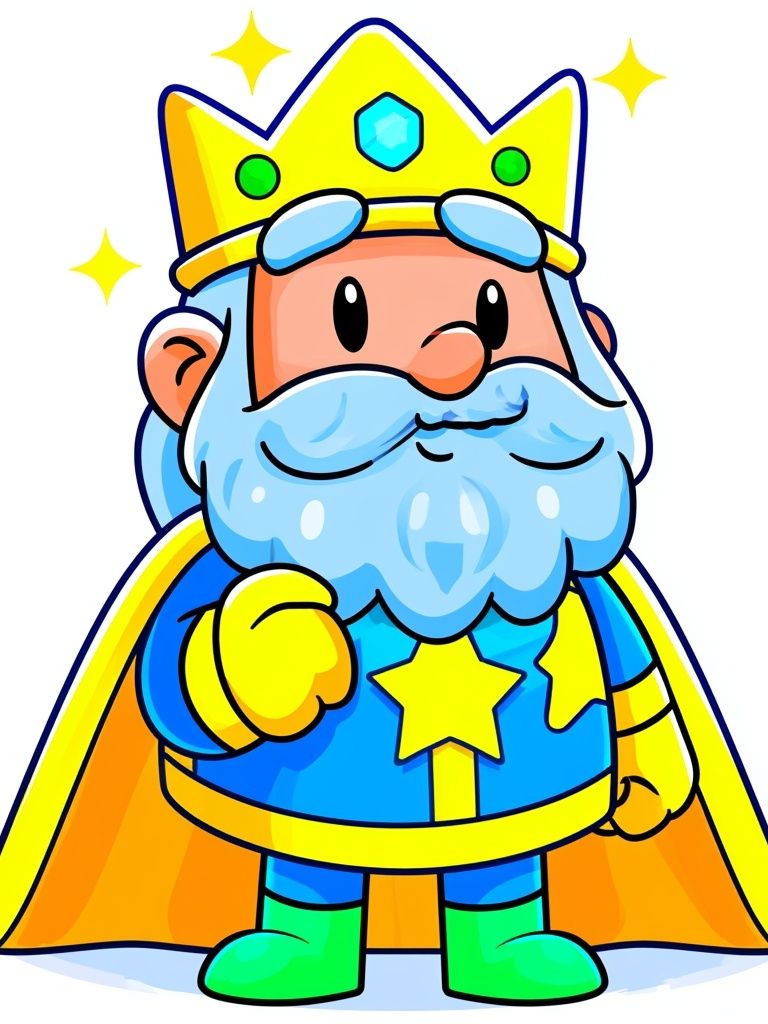 Cute King Cartoon Poster. poster — illustration art