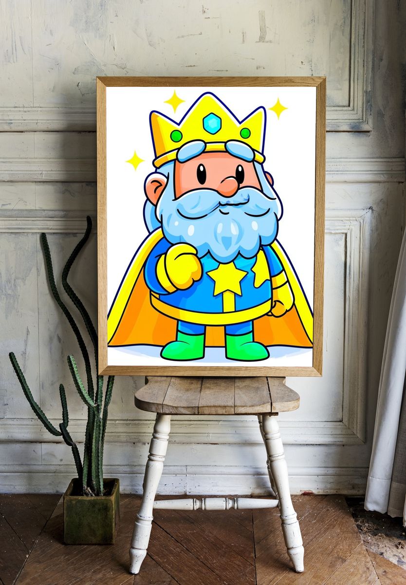Cute King Cartoon Poster. room preview
