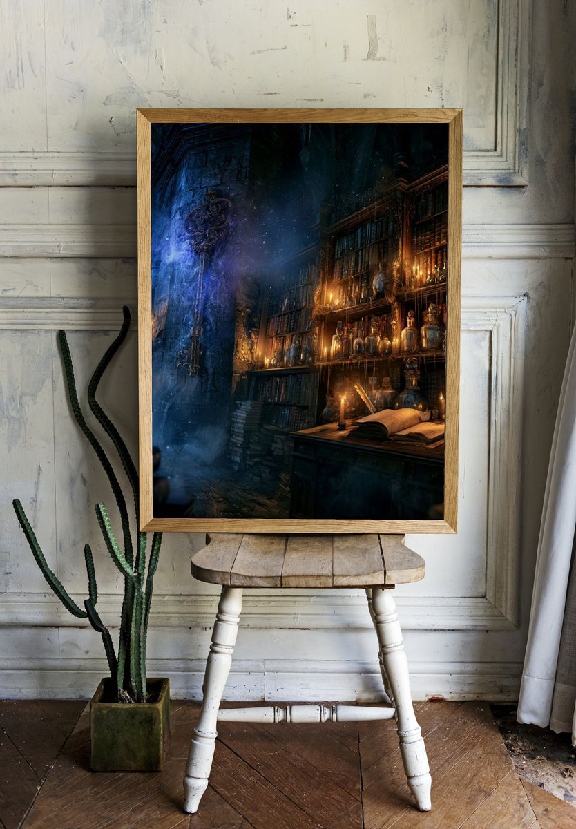 Enchanted Library — Fantasy Print. — room view 1