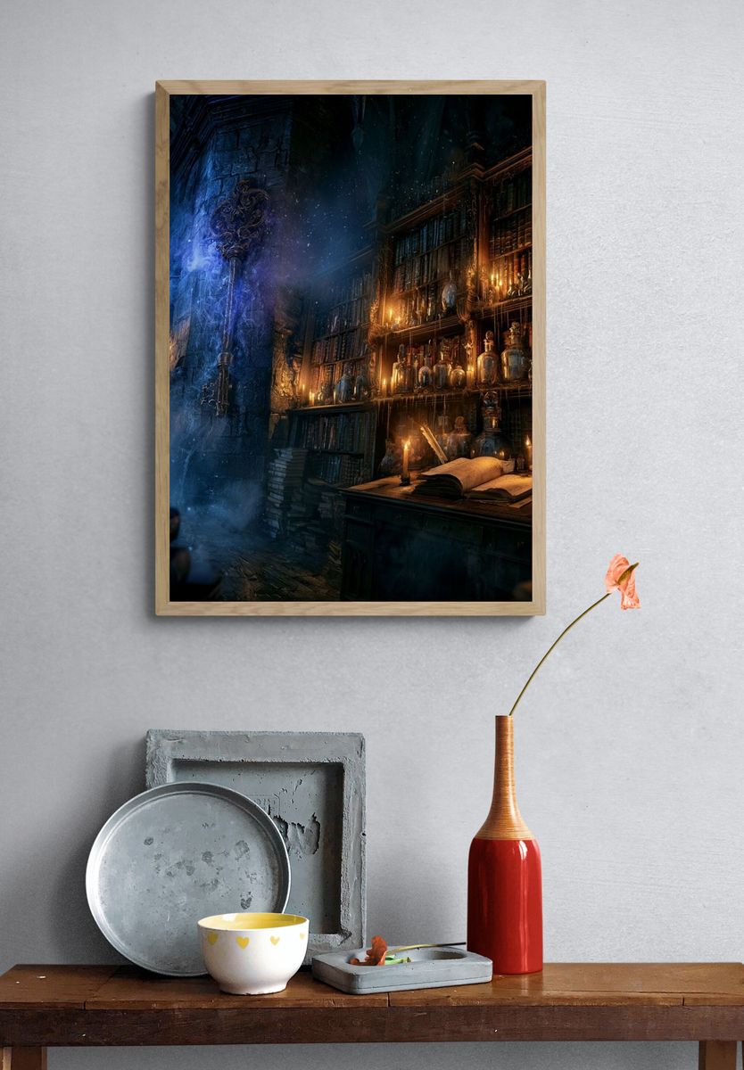 Enchanted Library — Fantasy Print. — room view 3