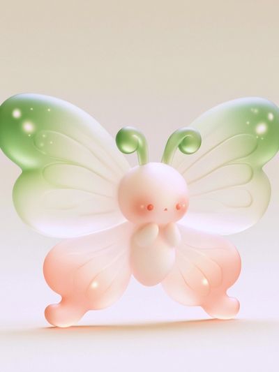 Pastel Butterfly Illustration Poster. poster
