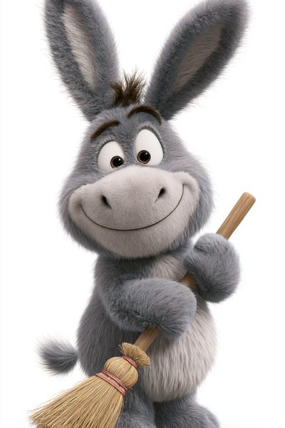 Cute Donkey Character Illustration Poster. poster