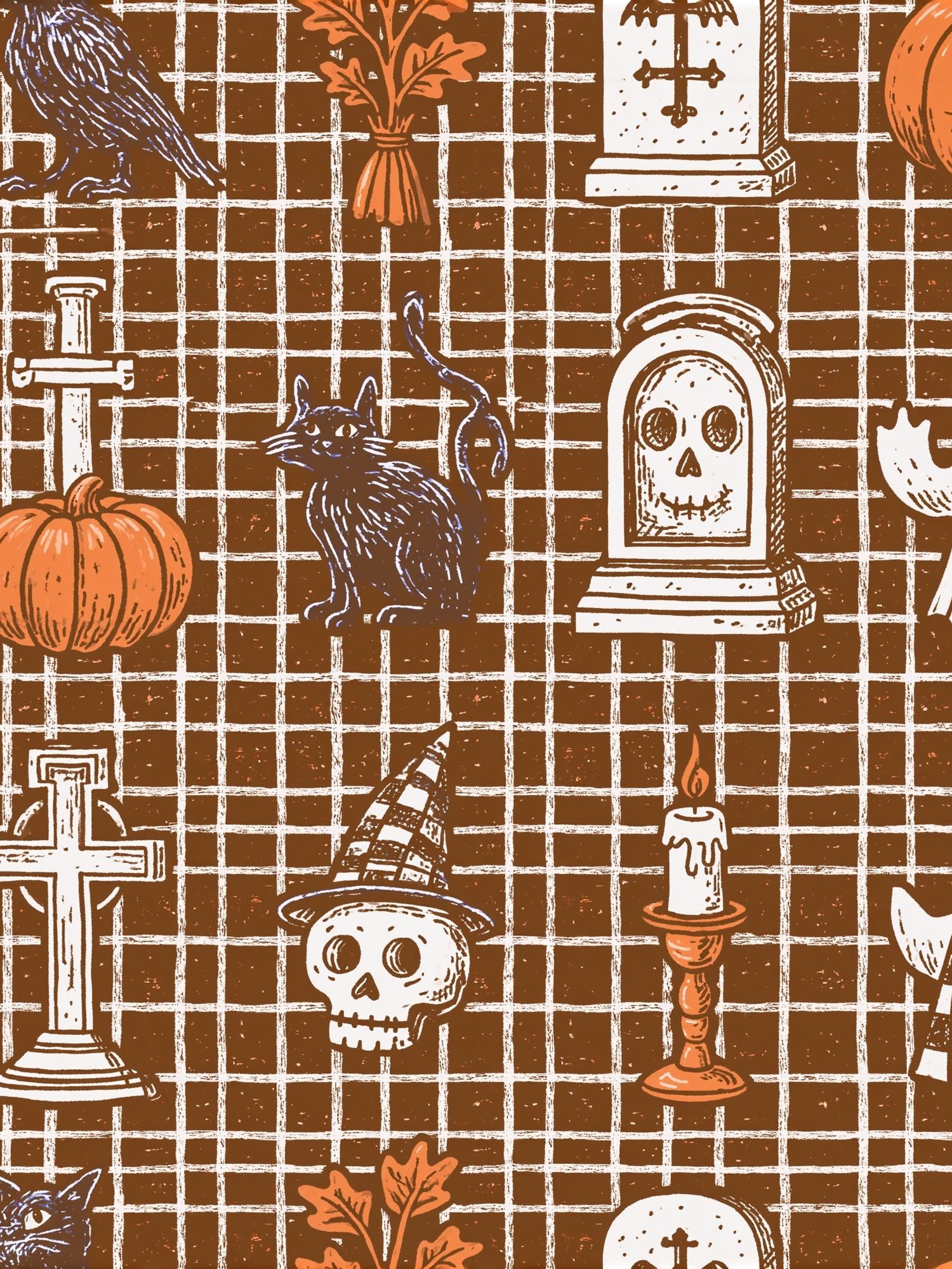 Halloween Pattern Illustration Poster. poster — illustration art