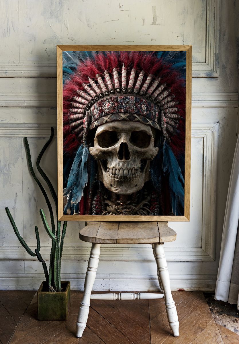 Skull Headdress Illustration Poster. room preview