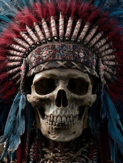 Skull Headdress Illustration Poster.