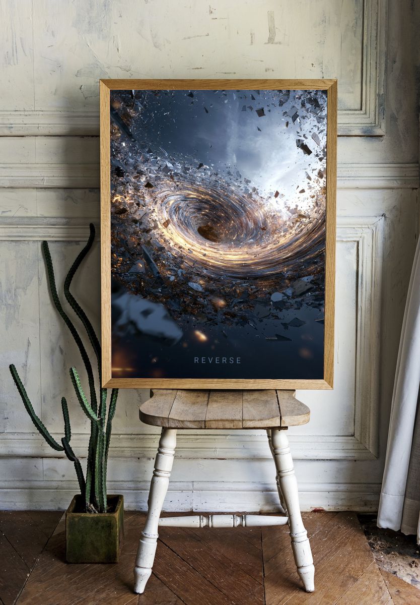 Reverse Cosmic Vortex Poster. room preview