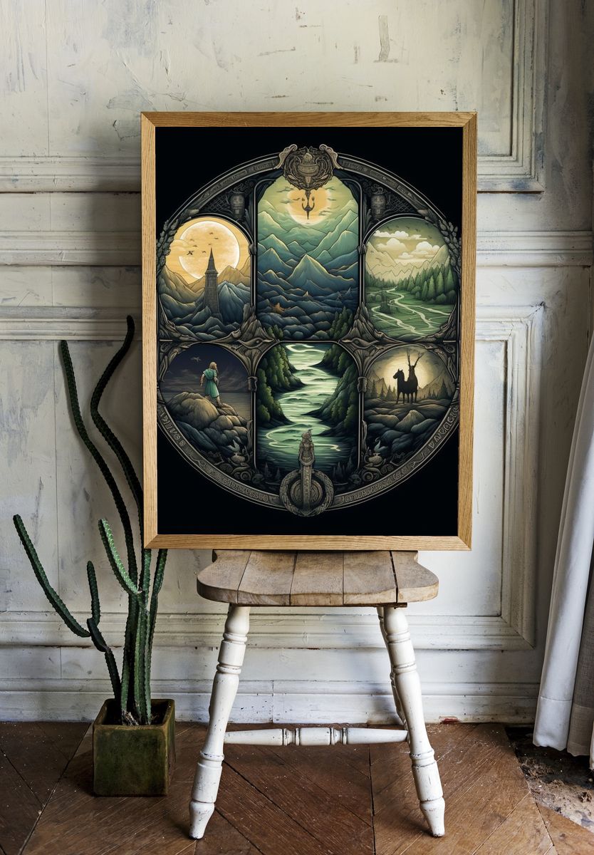 Mystic Mountain Landscape Print. — room view 1