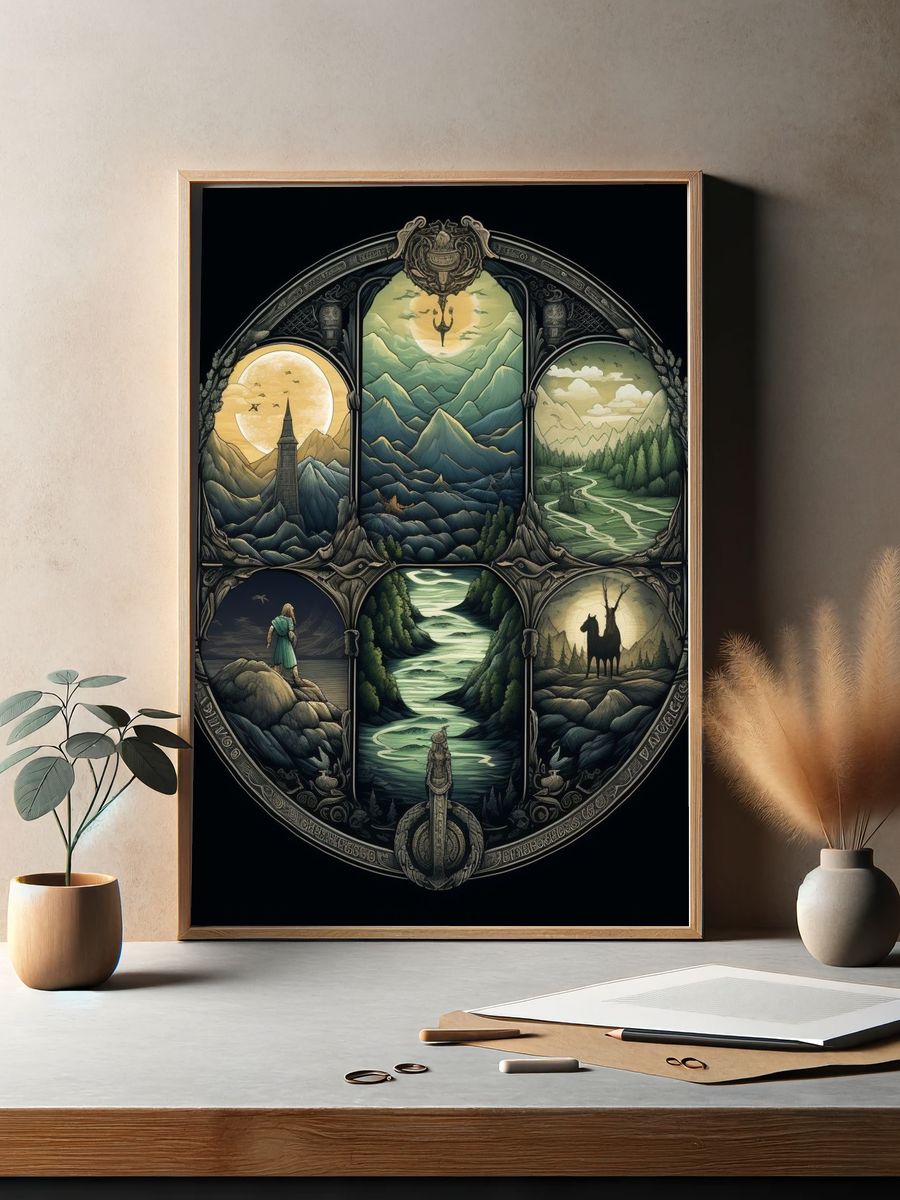 Mystic Mountain Landscape Print. — room view 2