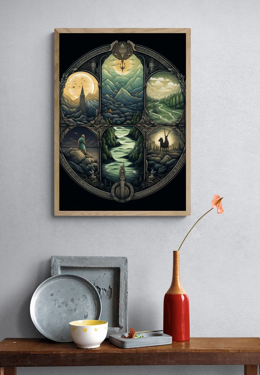 Mystic Mountain Landscape Print. — room view 3