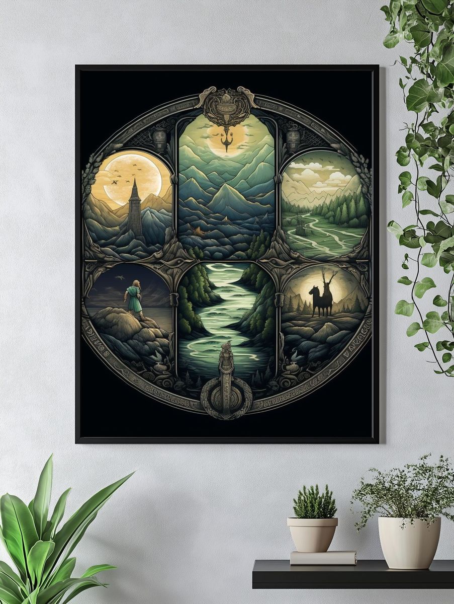 Mystic Mountain Landscape Print. — room view 4