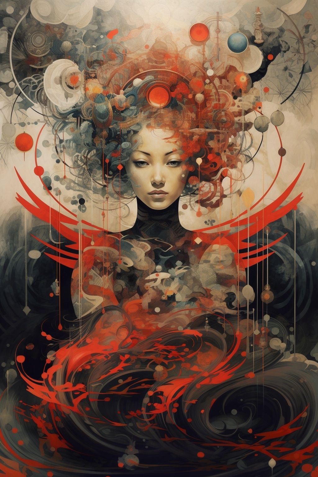 Surreal Geisha Portrait Print. poster detail