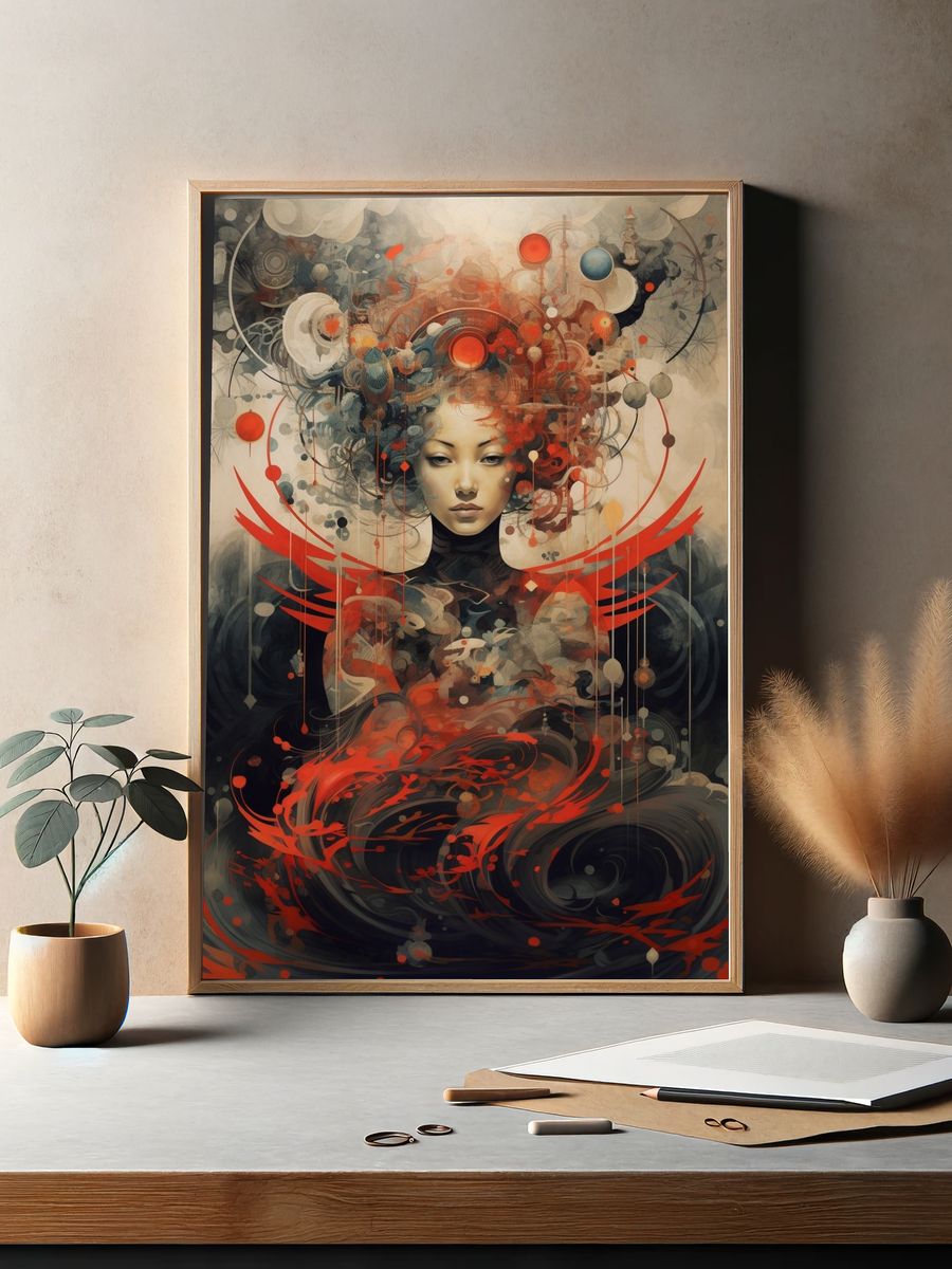 Surreal Geisha Portrait Print. — room view 2