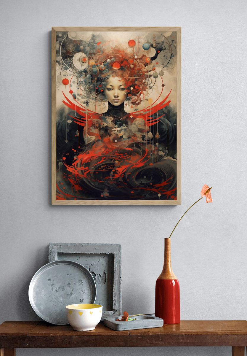 Surreal Geisha Portrait Print. — room view 3