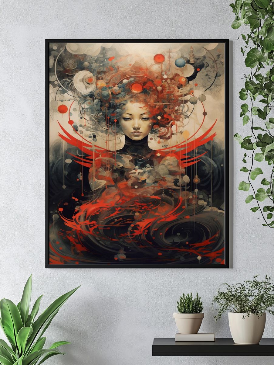 Surreal Geisha Portrait Print. — room view 4