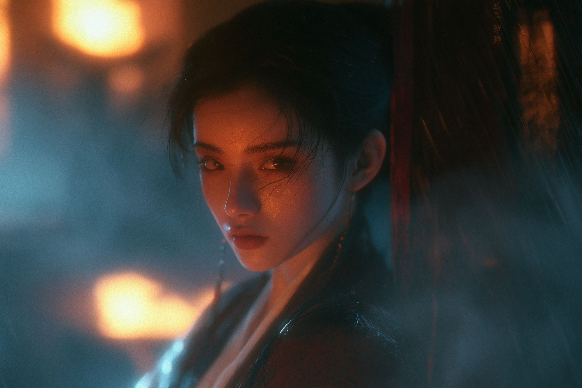 Cinematic Woman Portrait Print. poster detail