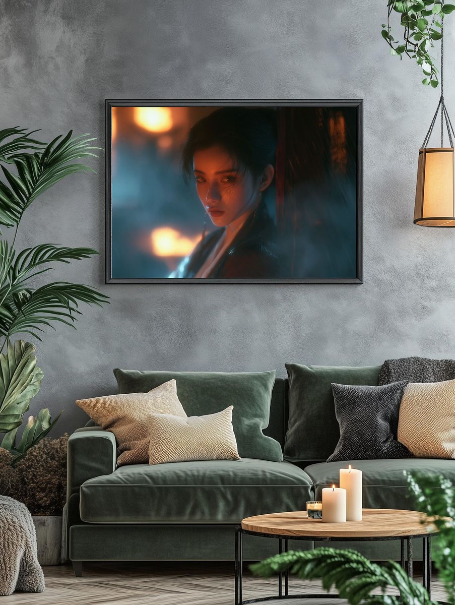 Cinematic Woman Portrait Print. — room view 4