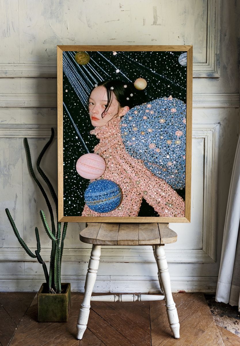 Celestial Portrait Illustration Poster. — room view 1